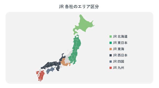 JR 各社のエリア区分