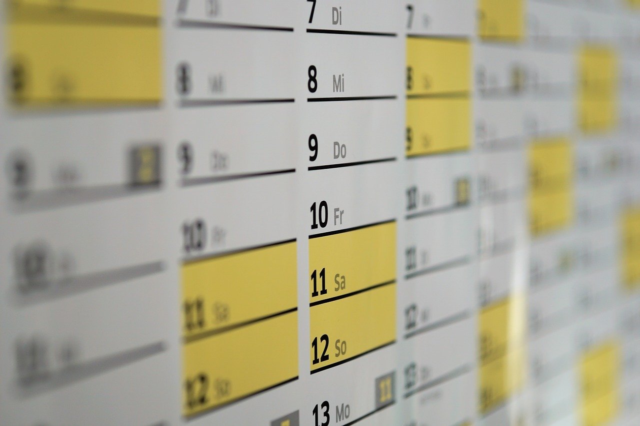 OB訪問のピークを示すカレンダーです。