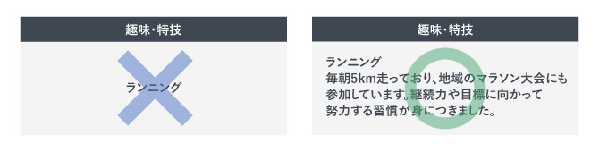 ESでの趣味・特技の答え方の例